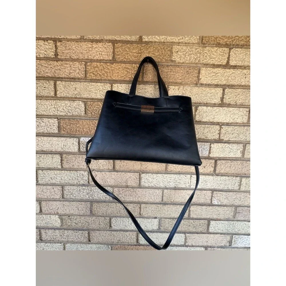 a new day Black Shoulder Bag with Detachable Strap
